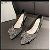 Casual Woman Shoe Bow-Knot Pointed Toe Autumn Shallow Mouth Female Footwear New On Heels Butterfly Fall Moccasin Summer Dress