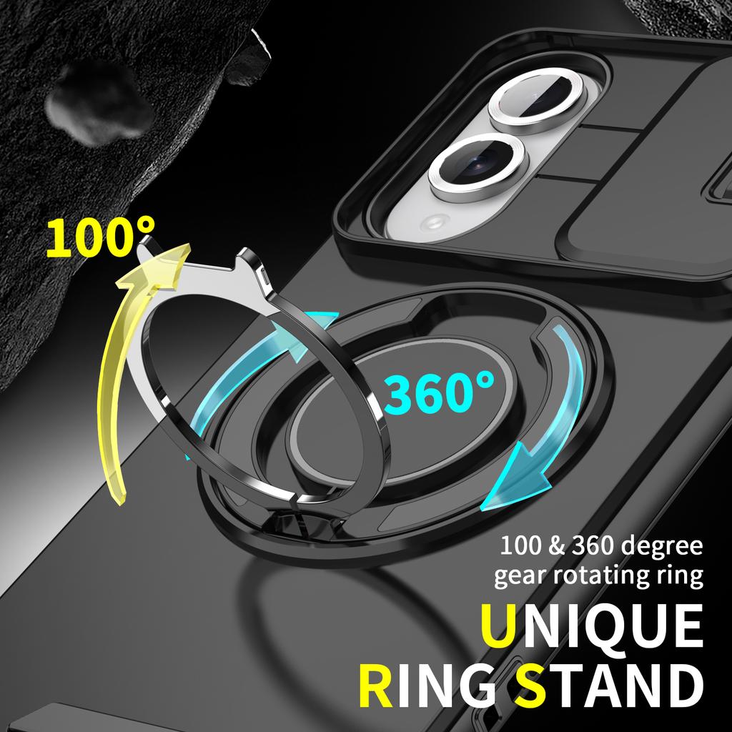 Чехол-подставка с магнитным кольцом для Samsung Galaxy S25 Edge S24 Ultra S23 S22 S21 Note 20Ultra Задняя крышка со сдвижной защитой объектива камеры