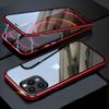 IPhone 15 14 13 12 11 Pro max X XR Xs max 7 8 plus mini uchun shaffof shisha metall magnit g'ilof
