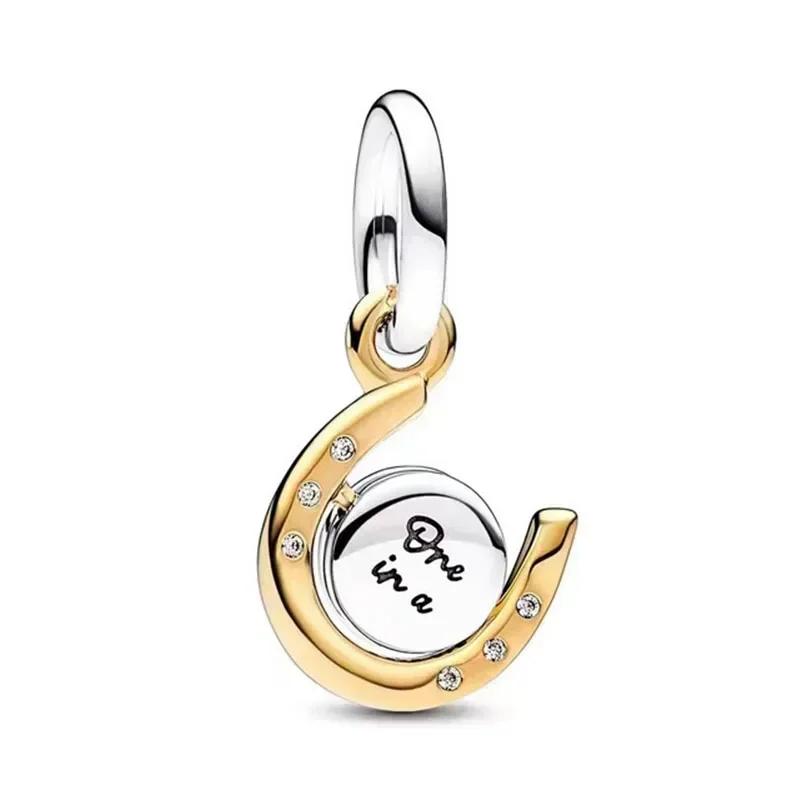 Роскошный золотой цвет серии S925, стерлинговое серебро, классический блестящий кулон «Древо жизни», подходит для оригинального браслета, подарок «сделай сам»