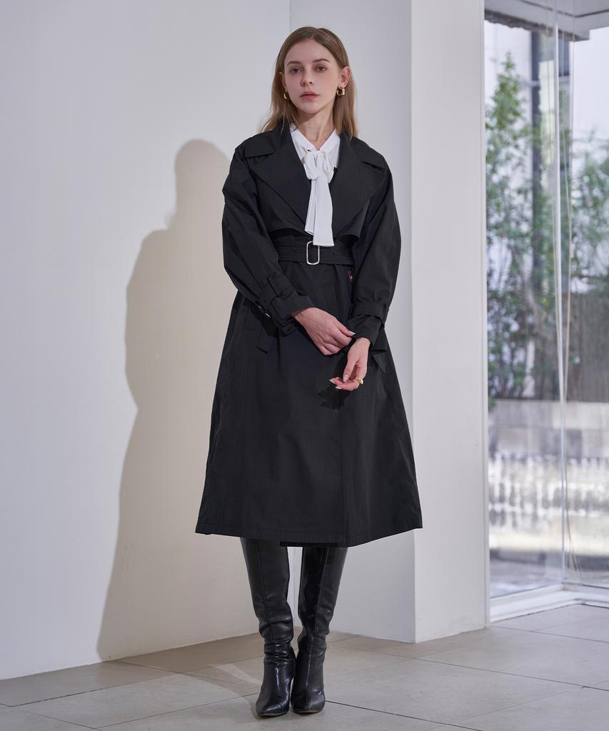 Lenic&Mccoy Back Banding Belt Collar Slit Trench Coat Mm03By200Hjy