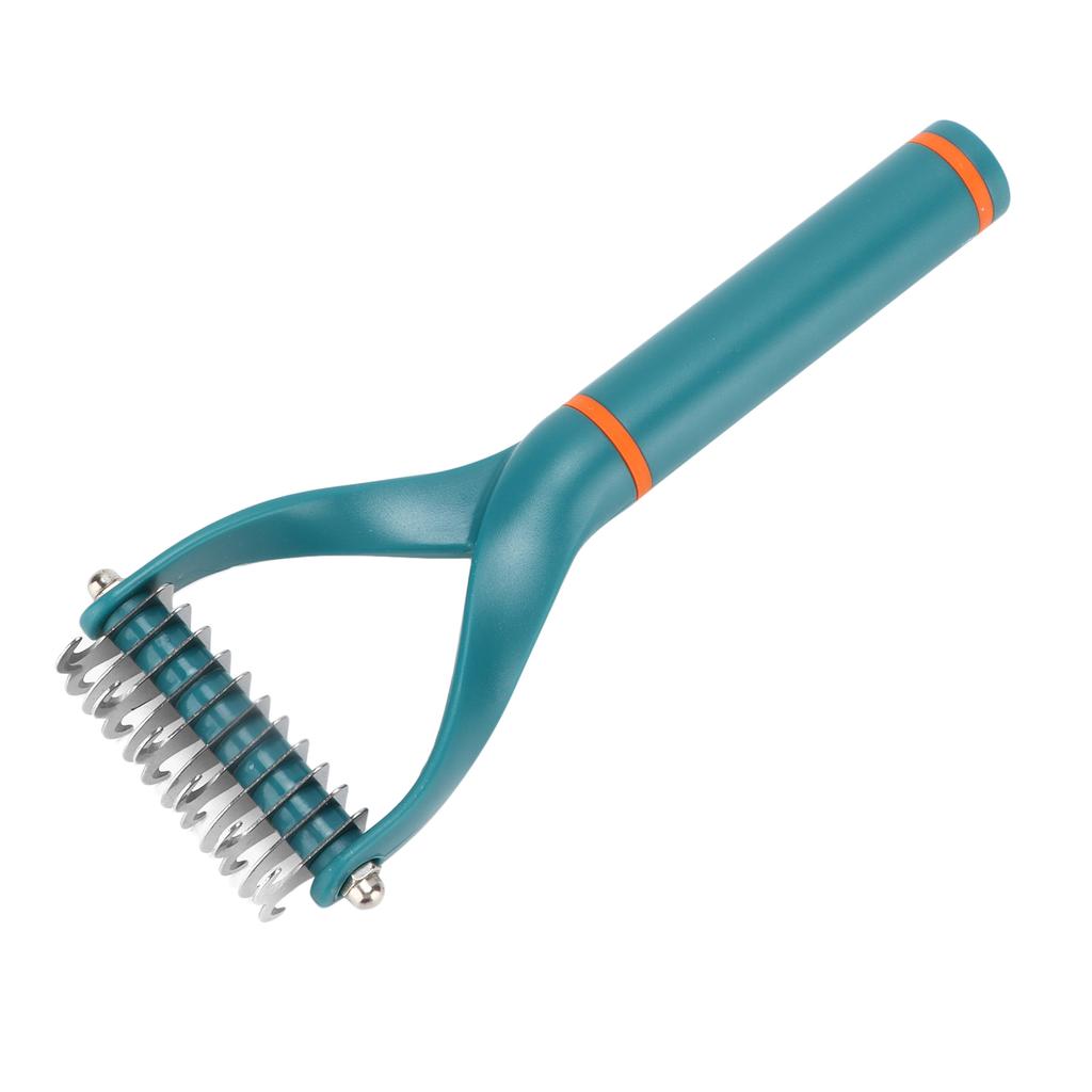 Pet Hair Removal Rake Y Shaped Double Sides Pet Under Hair Rake Comb Dog Dematting ToolsL Dark Green