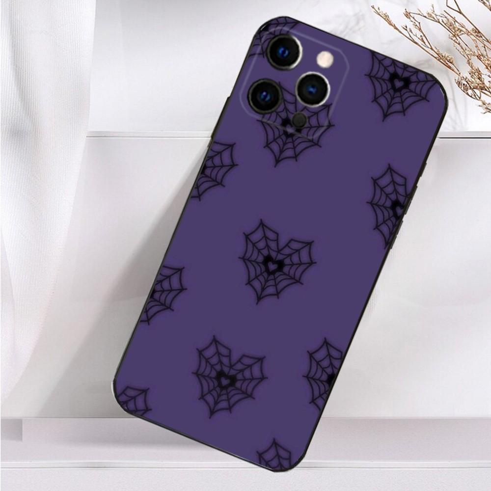 Крутой чехол для телефона с рисунком S-Паутина H-Сердце для iPhone 16,15,14,13,12,11 Plus,Pro Max,XS,X,XR,SE,Mini,8,7 Мягкий силиконовый черный чехол