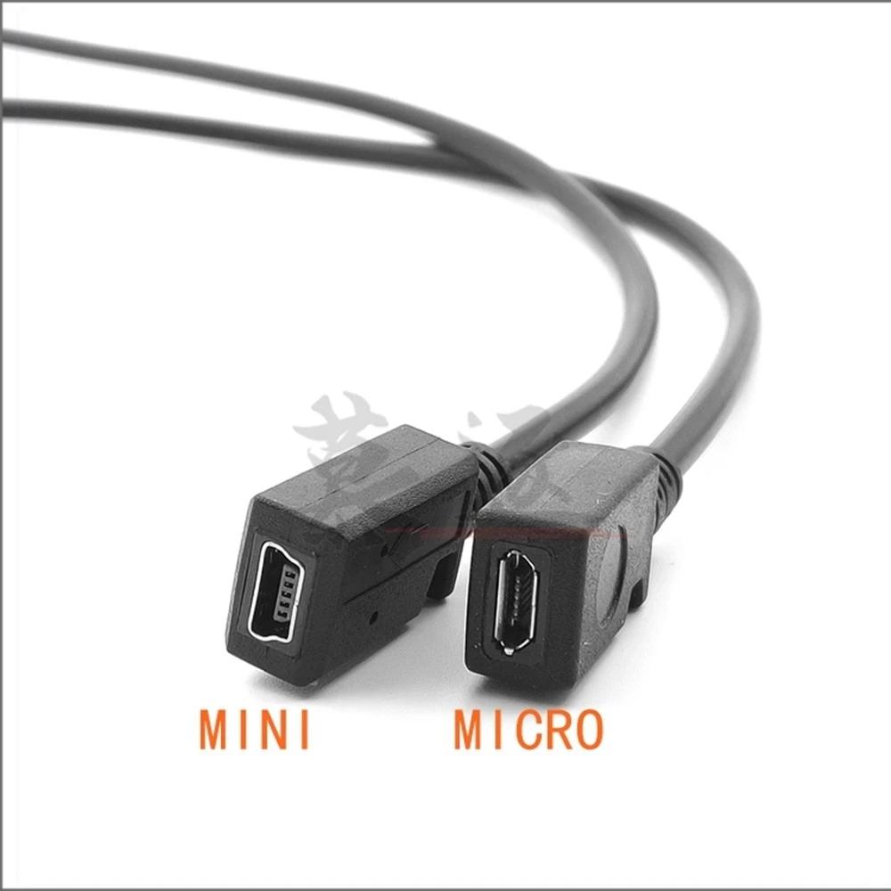 0,25 метра адаптер-кабель для зарядки и передачи данных Type-C, USB 3.1 male на Micro mini USB female, под прямым углом 90 градусов,