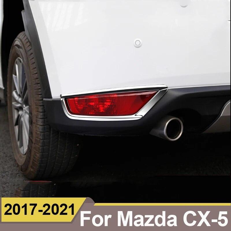 For Mazda CX-5 CX5 2017 2018 ABS Chrome Rear Back Fog Light Lamp Cover Trim Bumper Reflector Accessories