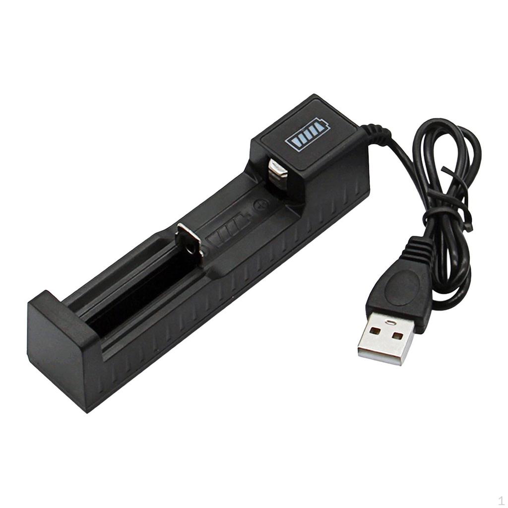 USB зарядное устройство портативное со светодиодным индикатором 1 слот для 16650 18500 18650
