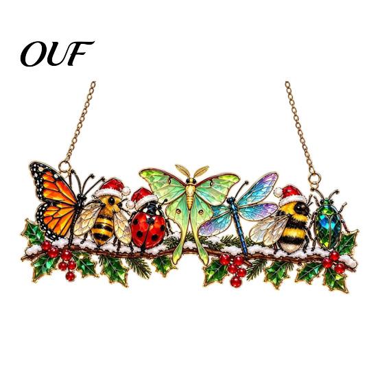 Seasonal Party Decorations Acrylic Winter Sun Catcher, Hanging Window Ornament for Christmas Tree Pendant Decor Home Garden Fireplace, Festive Holiday