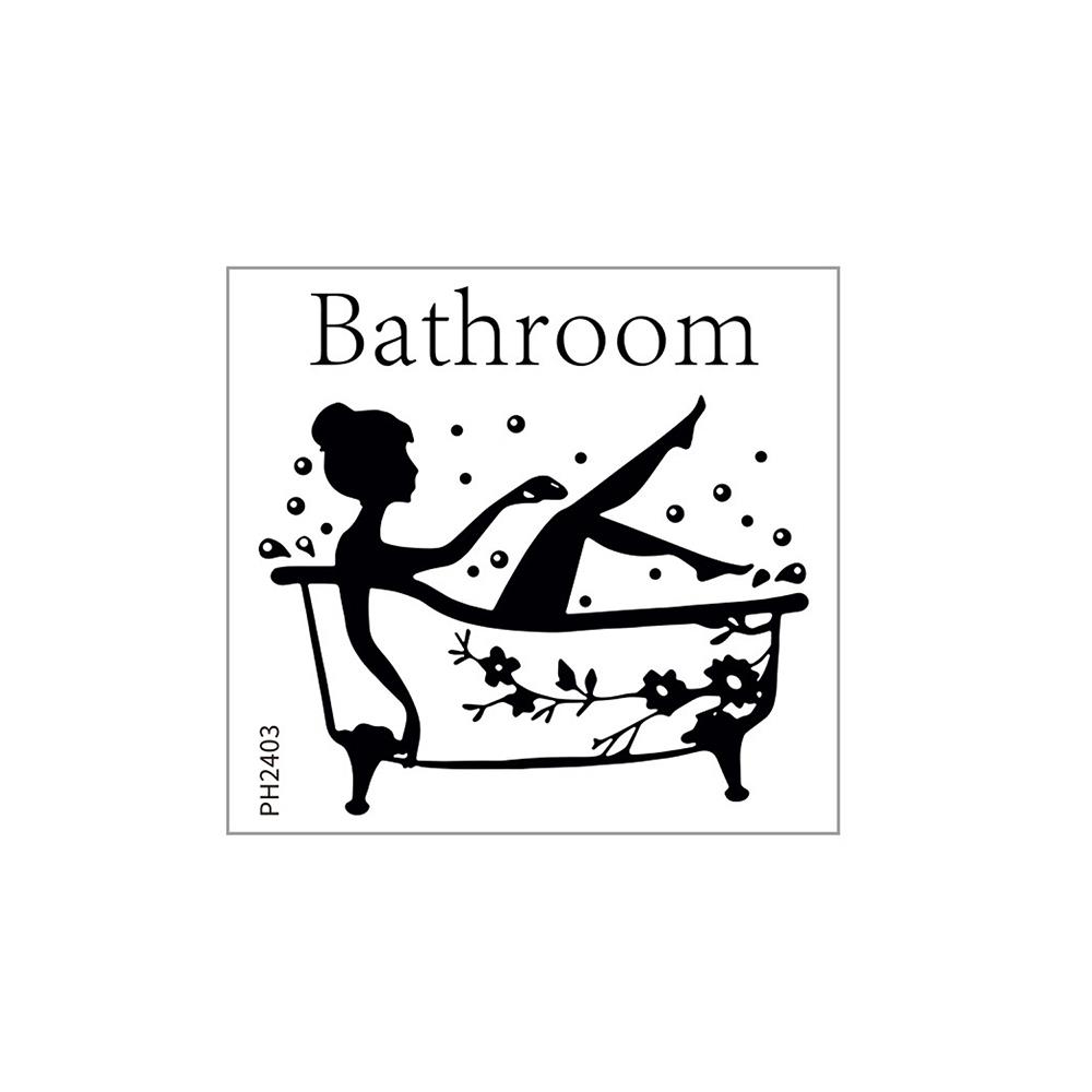 Wall Window Decor Stickers Removable Bathroom Art Decal Door Stickers Bath Time Vinyl Door Sticker Self Adhesive PVC Wall Decal