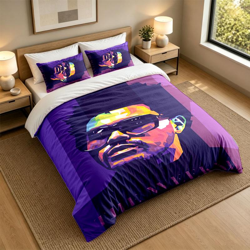 3Pcs Bedding SetThe Weeknd Soft Bed Sheet and Two Pillowcases Home Bedroom Decor