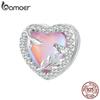 BAMOER Стерлингового Серебра 925 пробы Розовый Страж Сердце Висячие Бусины Полые Розы Заклепки Любовные Подвески для Женщин DIY Браслет и Ожерелье