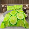 Лимон Апельсин Покрывало 2/3 шт. Полуторный Двуспальный Квинсайз Кингсайз Стеганый Набор Покрывал Летний Тропический Фруктовый Постельный Набор Для Девочки Подростковой Спальни