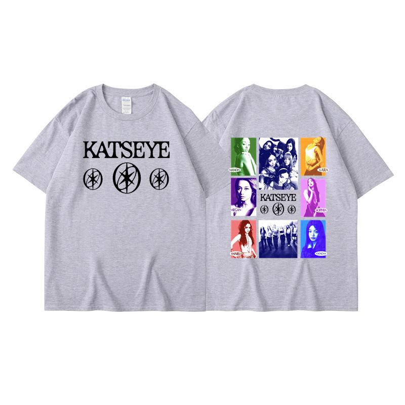 New KATSEYE printed T-shirt men's and women's casual T-shirt high-quality short sleeves