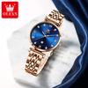 OLEVS Women's Watches Luxury Fashion Rose Gold Fine Steel Original Brand Quartz Wristwatch for Lady Waterproof Date Trend Dress