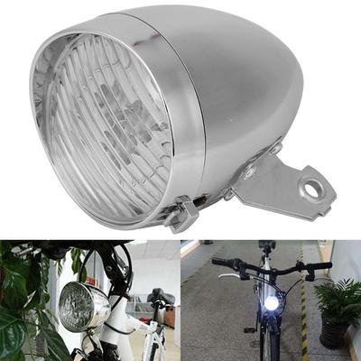 3LED винтажный велосипедный передний фонарь лампа велосипедная фара велосипедный аксессуар для фиксированной передачи серебристый