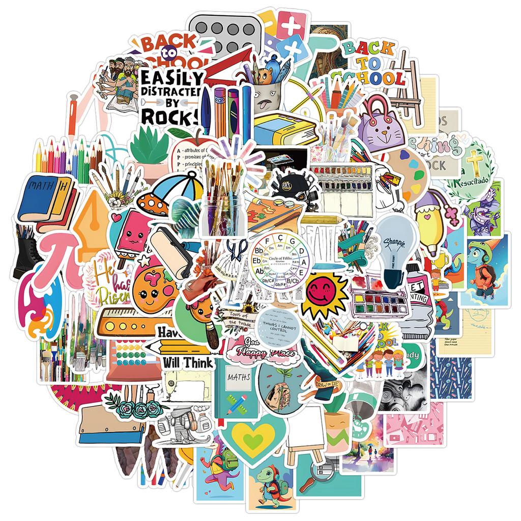 100 Cute Style Learning Stationery Graffiti Stickers Children's Stickers Water Cup Mobile Phone Waterproof Decorative Stickers