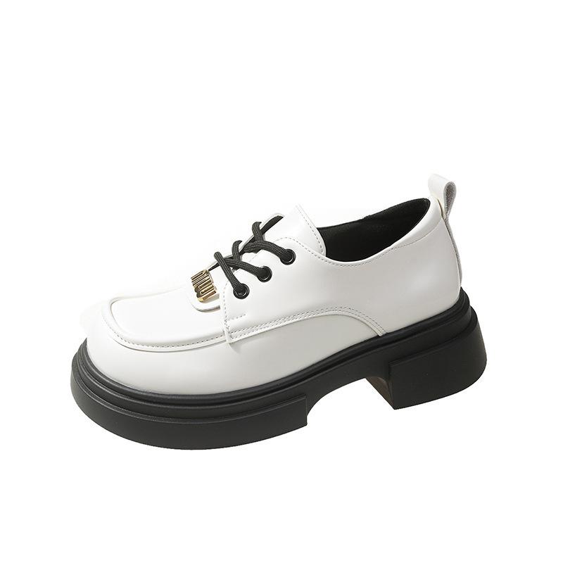 Популярные женские мокасины весна-осень 2024 года, новые универсальные кожаные туфли в британском стиле, ретро-платформа, французские японские туфли-одиночки