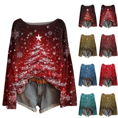 Женский модный пуловер с круглым вырезом и длинными рукавами, вязаный топ, имитация свитера