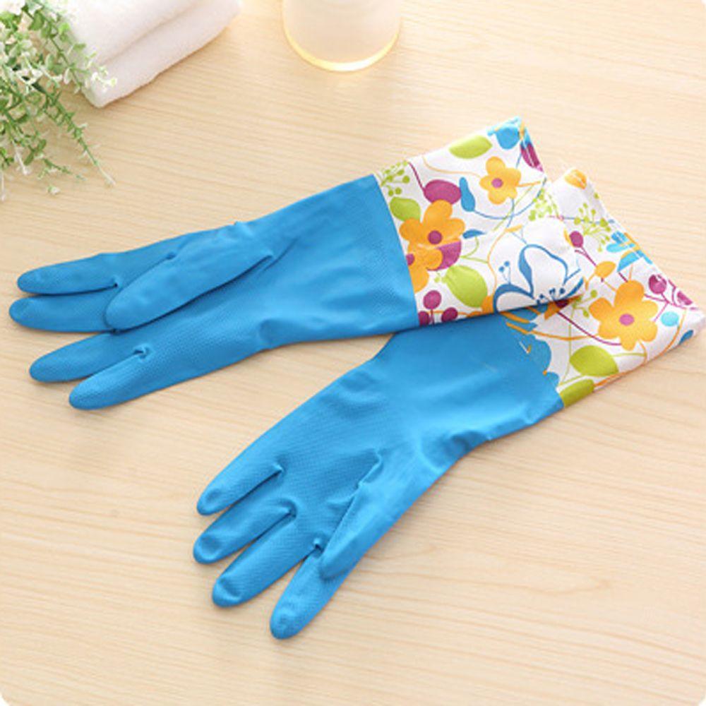 1 Pair Fashion Household Winter Waterproof Rubber Mittens Cleaning Dust Dishwashing Glove