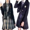 Оригинальный женский школьный uniformный комплект в стиле JK: Клетчатая юбка и пиджак