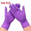 100PCS Purple Nitrile Gloves Thickened Disposable Gloves for Kitchen Household Cleaning Garden Mechanic Work Hair Salon Tattoo