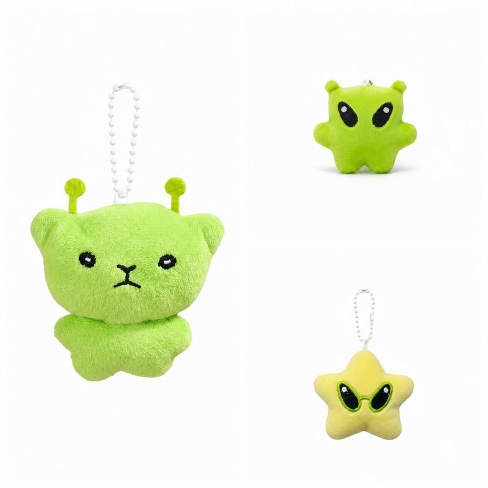 Mini Plush Backpack Pendant Soft Alien Cat Keychain Cute Mobile Phone Rope Accessories Gifts