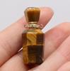 1Pc Small Natural Stone Perfume Bottle Pendants,Tiger Eye Stone Pendant Charms for Jewelry Making DIY Necklace Accessories Craft Gifts