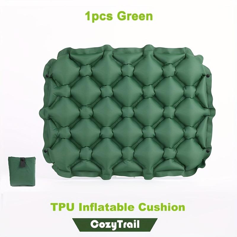 1-Pack Ultra-Lightweight Folding Portable Cushion Seat - Durable Nylon Green VIP Seat for Outdoor Camping, Travel & Hiking