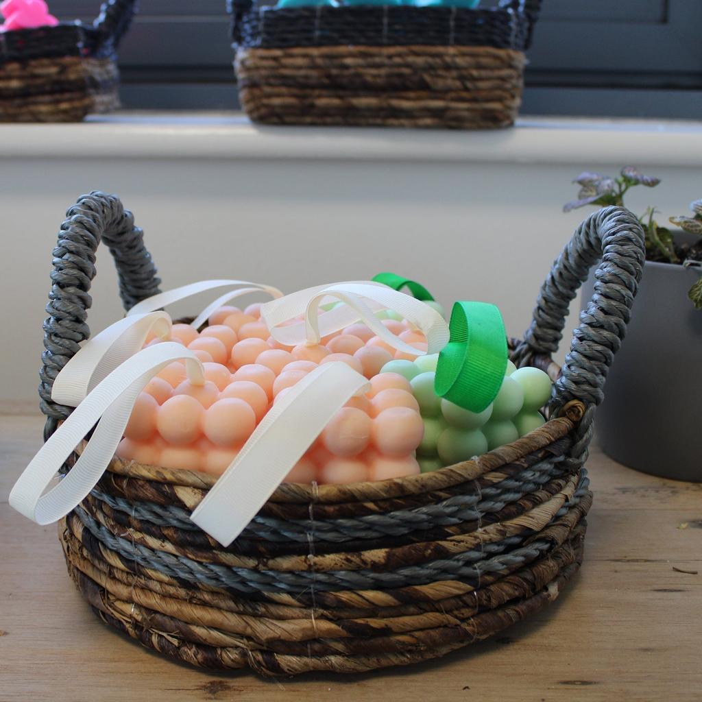 Raffia Baskets Set of 2 Banana Leaf Abu-Abu