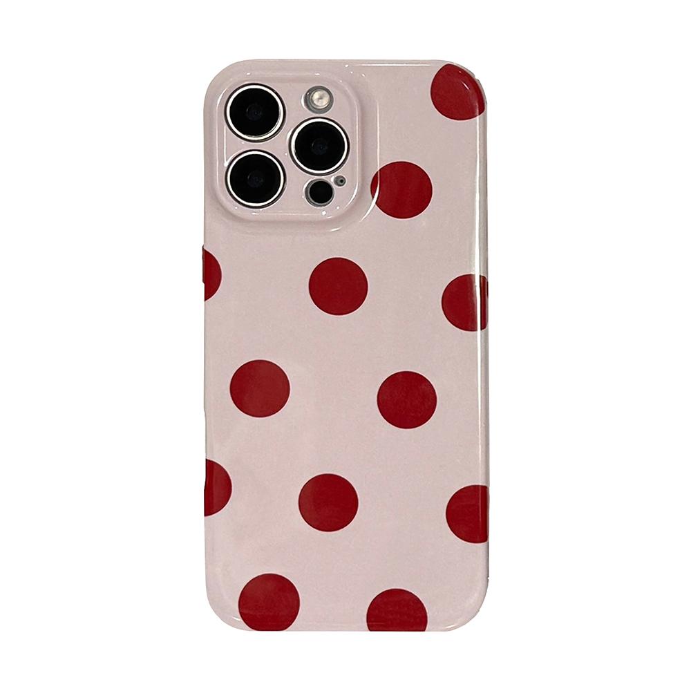 Корейский INS Белый Черный Горошек Чехол для Телефона для iPhone 17 16 15 Pro 14 13 Pro Max Модный Ударопрочный Милый Простой Мягкий Чехол-Крышка