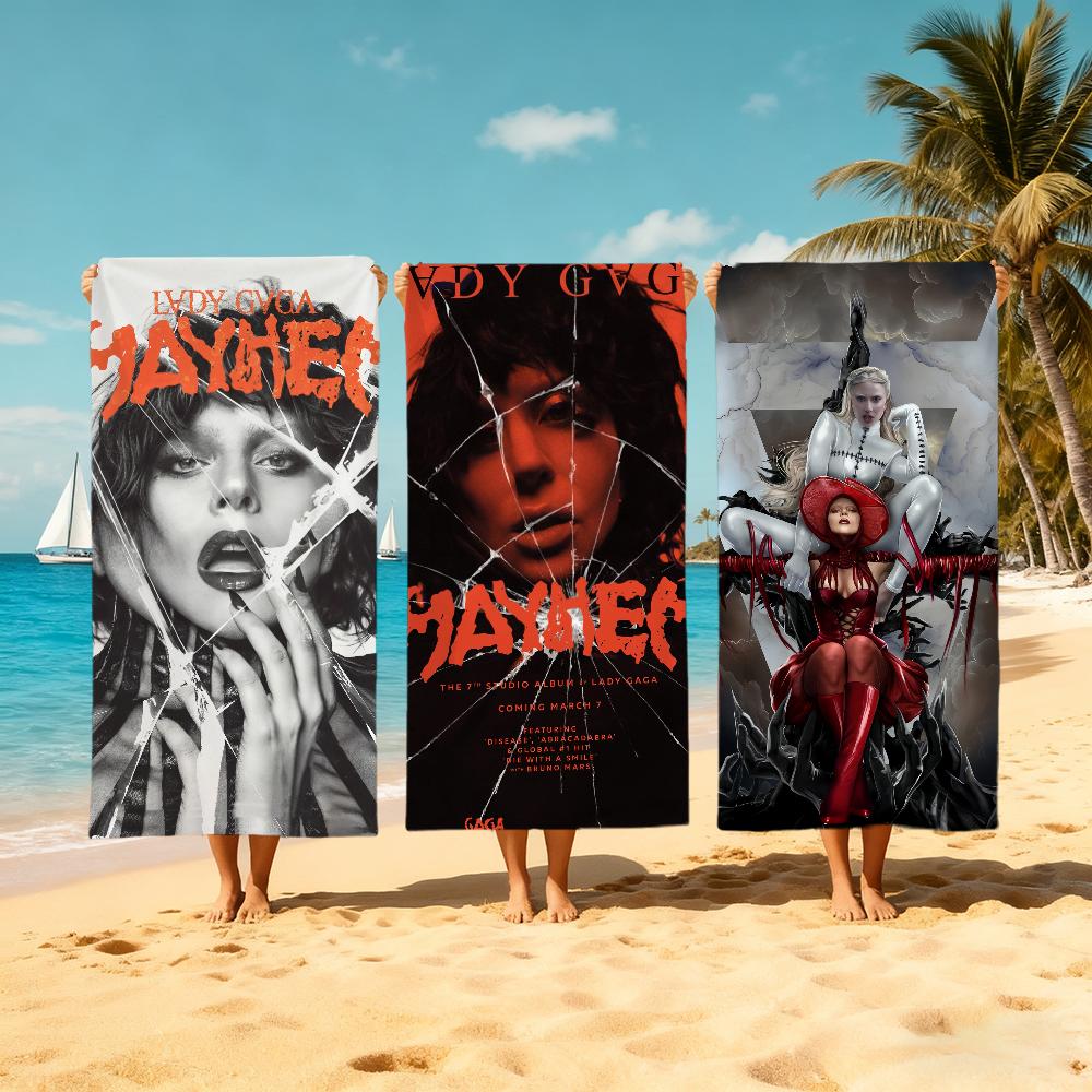 L-lady Mayhem Полотенце Пляжное Быстросохнущее Мягкое G-gaga-a Полотенца для Бассейна Подарок для Путешествий Тренажерного Зала Душа Кемпинга спорт