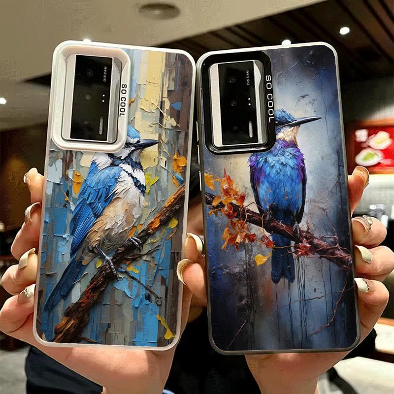 Bird Oil Painting Style Shockproof Phone Case for Xiaomi Poco X7 X6 X5 X3 Pro F7 Ultra M8 Redmi 15C 15 14C 13C 12C 10C 13 12 10