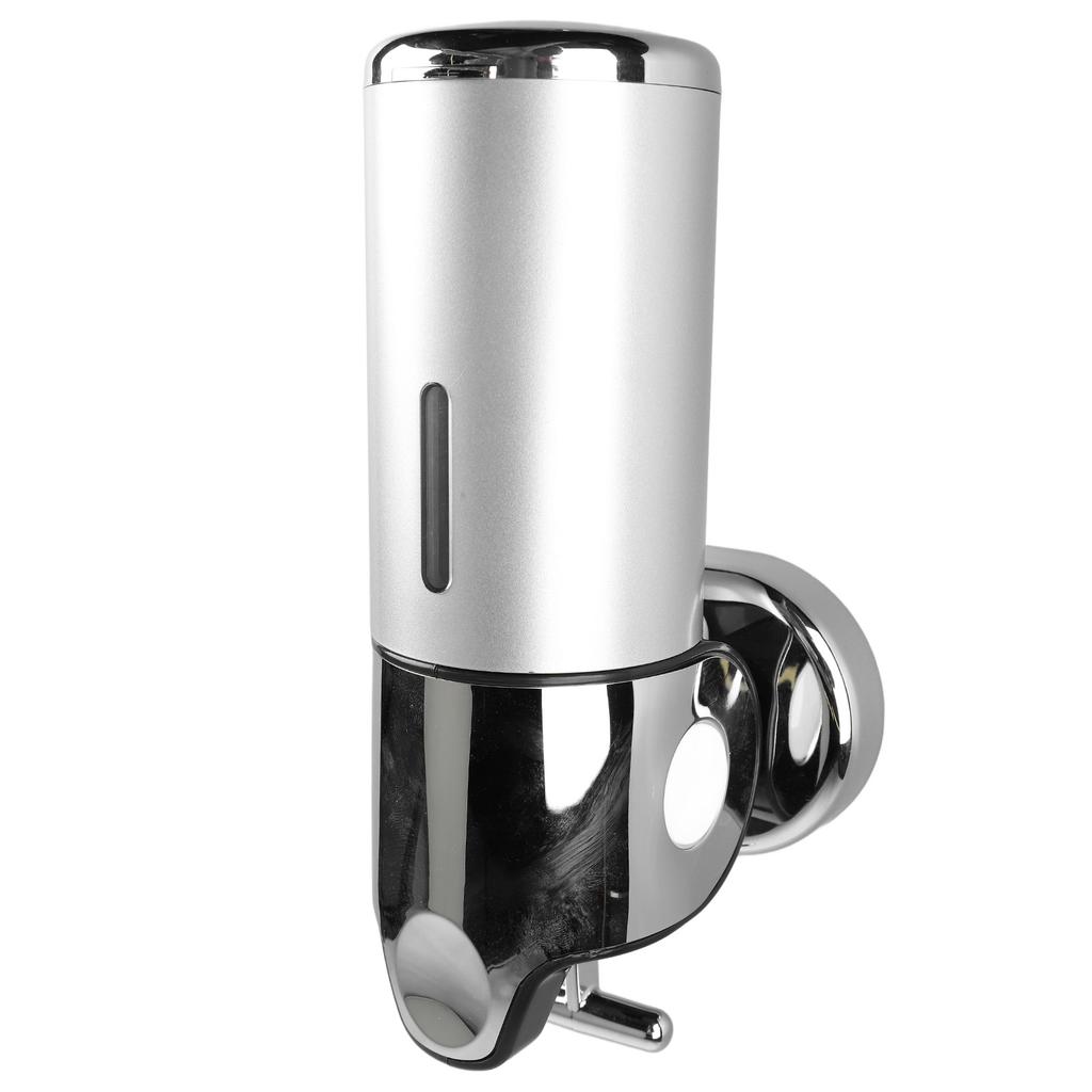 Wall Mounted Soap Dispenser Silver ABS Conditioner Body Wash Dispenser 500ml Soap Liquid Holder for
