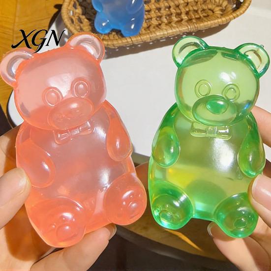 Anxiety Relief Toy Clear Bear Squeeze Stress Shape TPR Sugar Ball Sensory Soft Stretchy Decompression Fidget