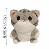 Soft Grey Cat Key Chain Cartoon Cute Pet Pendant Bag Charm Plush Doll Key Ring  Girls