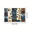 Set of 4 Placemats Featuring a Forest Patchwork Design in Blue, Brown, And Beige, Perfect for Dining Tables, Kitchens, Parties, Indoor Use, Holidays