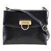 Gancini Shoulder Bag Black Calfskin Women Used