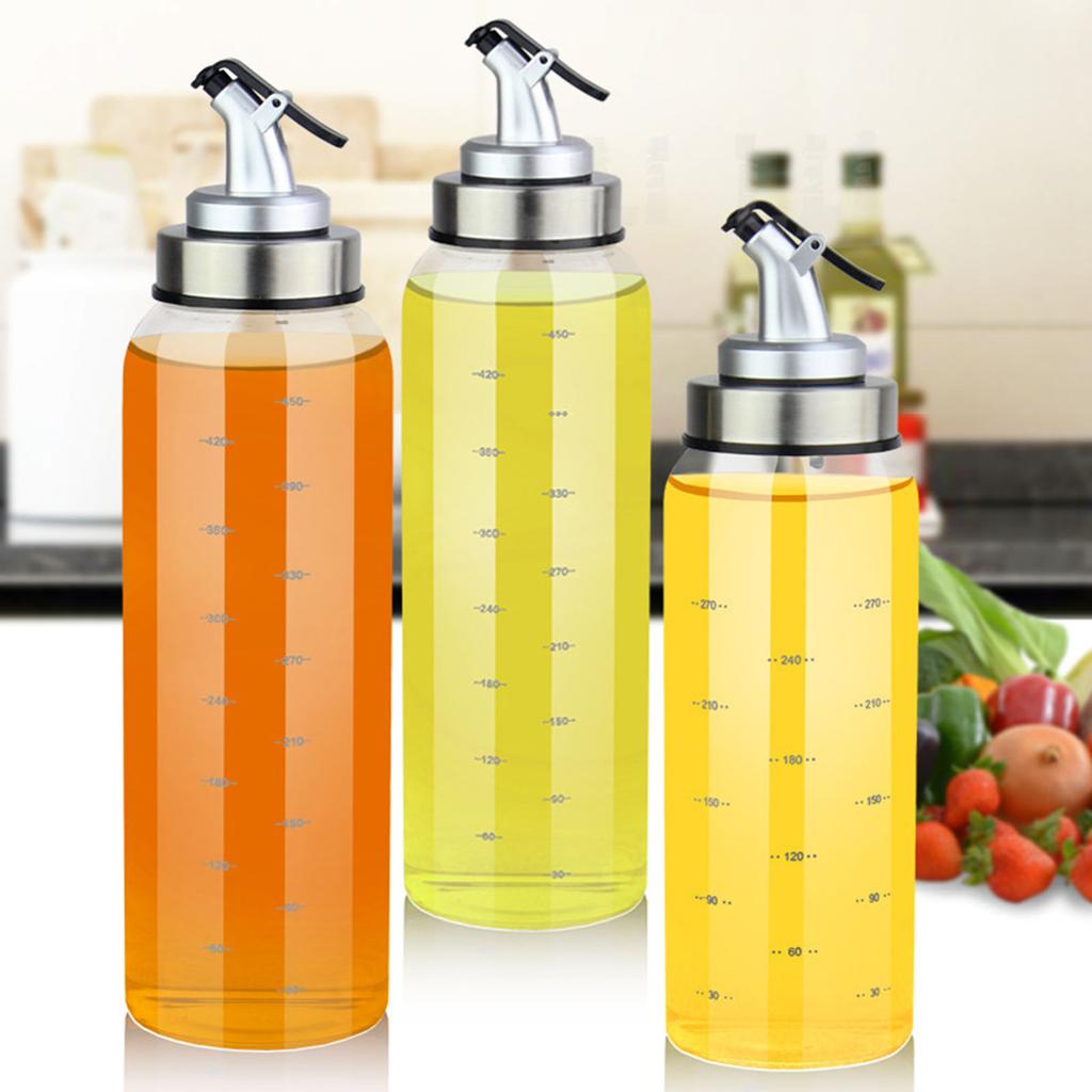 Heat Resistant Glass Oil Bottle For Kitchen Leak Proof And Large Capacity Liquid Dispenser For Soys Sauce and Vinegar