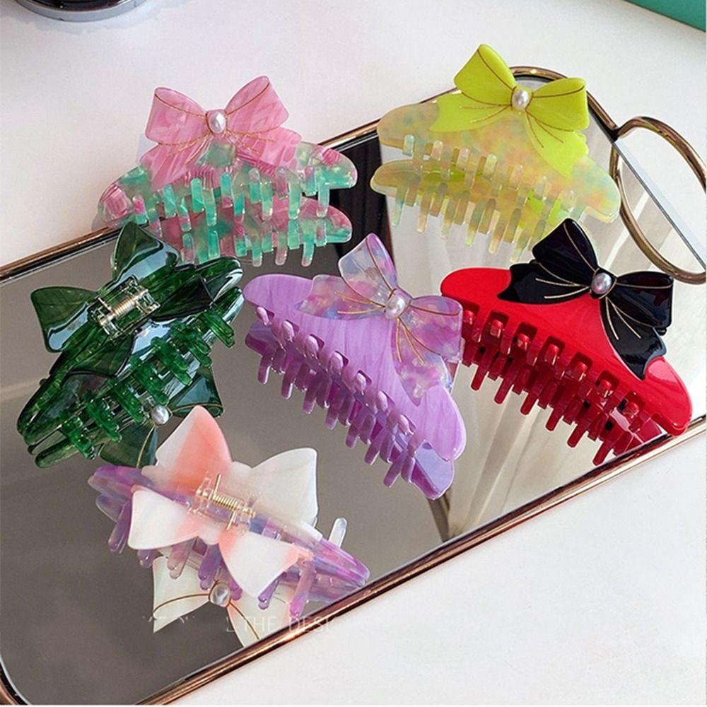 Уксусная кислота бант заколка для волос бант ацетат бант волос коготь милый ежедневный