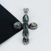 Изящный кулон с драгоценным камнем лабрадорит, серебро 925 пробы — дизайн креста ручной работы, повседневные украшения, уникальные подарки с кулоном из лабрадорита