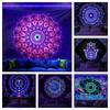 Blacklight Мандала Гобелен Богемный Хиппи Декор Комнаты Эстетический УФ-реактивный Йога Медитация Настенный Гобелен Для Спальни