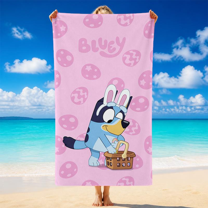 Bluey Quick Dry Microfiber Beach Towel Soft Absorbent Sand Resistant Towel For Beach Pool Travel Summer