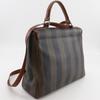 FENDI Pecan Pattern Handbag 2WAYShoulder vintage Brown PVC Women Used