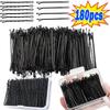 60/180pcs Black Hair Clips One-line Invisible Bobby Pin Disposable Headwear Metal Waved BB Hairpins Barrettes Headwear Hairgrips