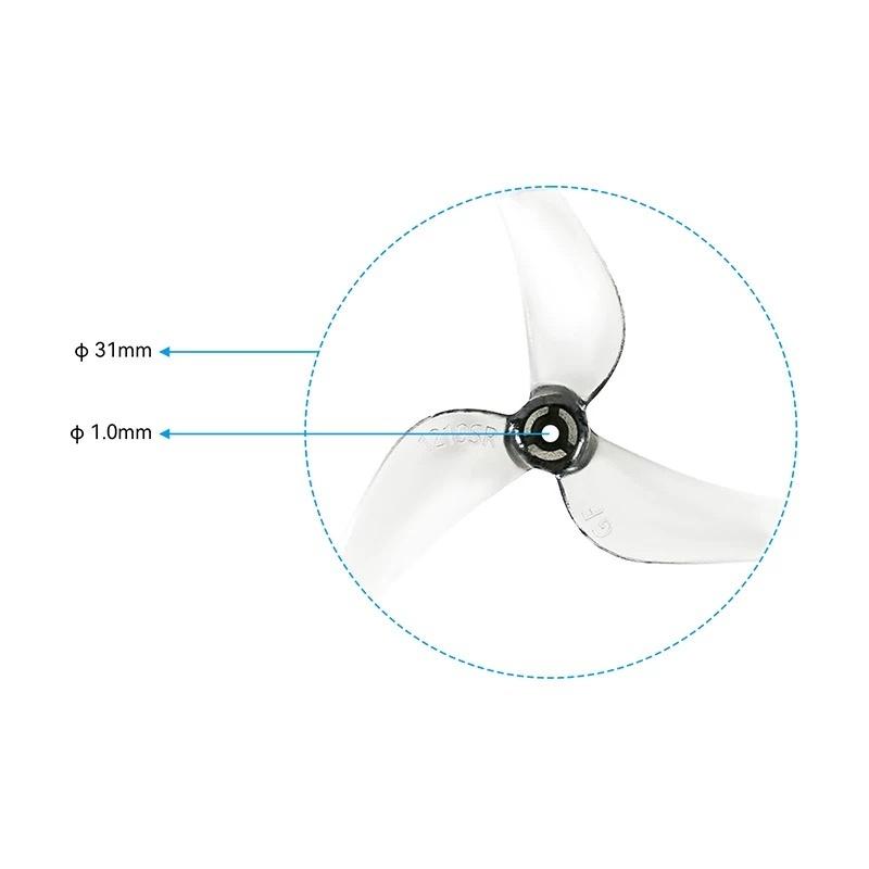 4 шт. 3-лопастных сверхлегких пропеллера CW CCW 1219S 31 мм для FPV Tinywhoop микро-дрона для мотора 0702 29000Kv DIY запчасть