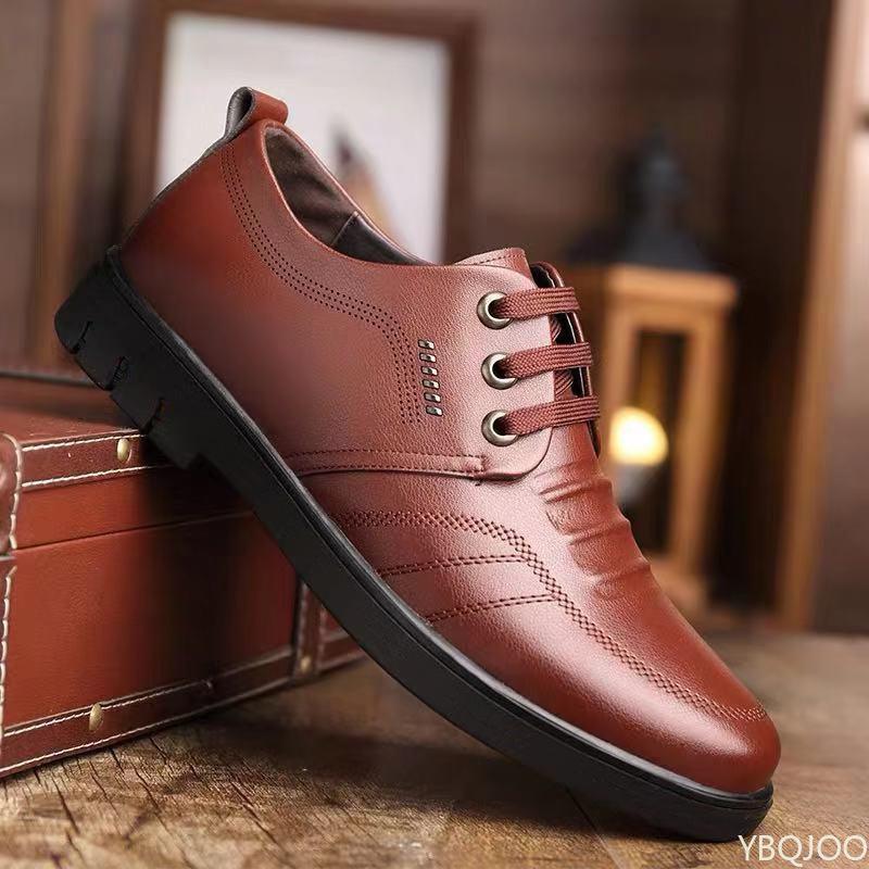 Men's Casual Business Non Slip Footwear Fashion Soft Soled Work Shoes Men Formal Leather Shoes Comfortable Male Flat Zapatillas
