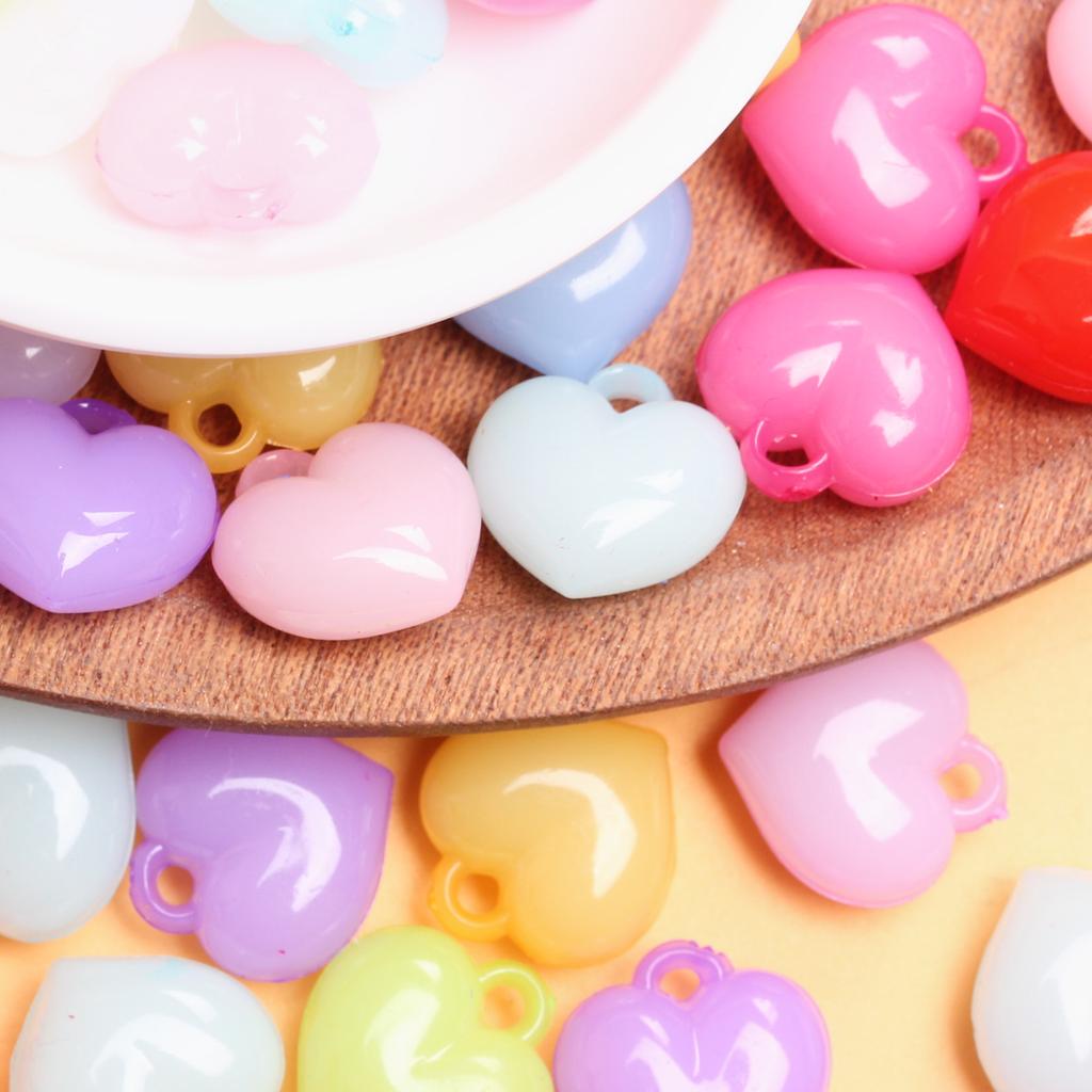 500 г/упак., 16 мм, свободные бусы, ожерелье, кулон в виде сердца, изготовление ювелирных изделий из акрила, аксессуары для самостоятельного изготовления, однотонные браслеты, серьги, изготовление ожерелья с подвеской