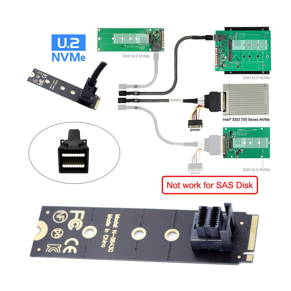 NFHK 22x80мм Комплект адаптера NVME SSD для материнской платы SSD 750 p3600 p3700 Mini SAS HD U.2 SFF-8639 PCIe4.0 M.2 SFF-8643
