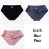 3PCS/Set Seamless Silk Women's Panties Briefs Women Underwear Female Underpants Comfortable Silk Panty Sexy Woman Lingerie M-XL