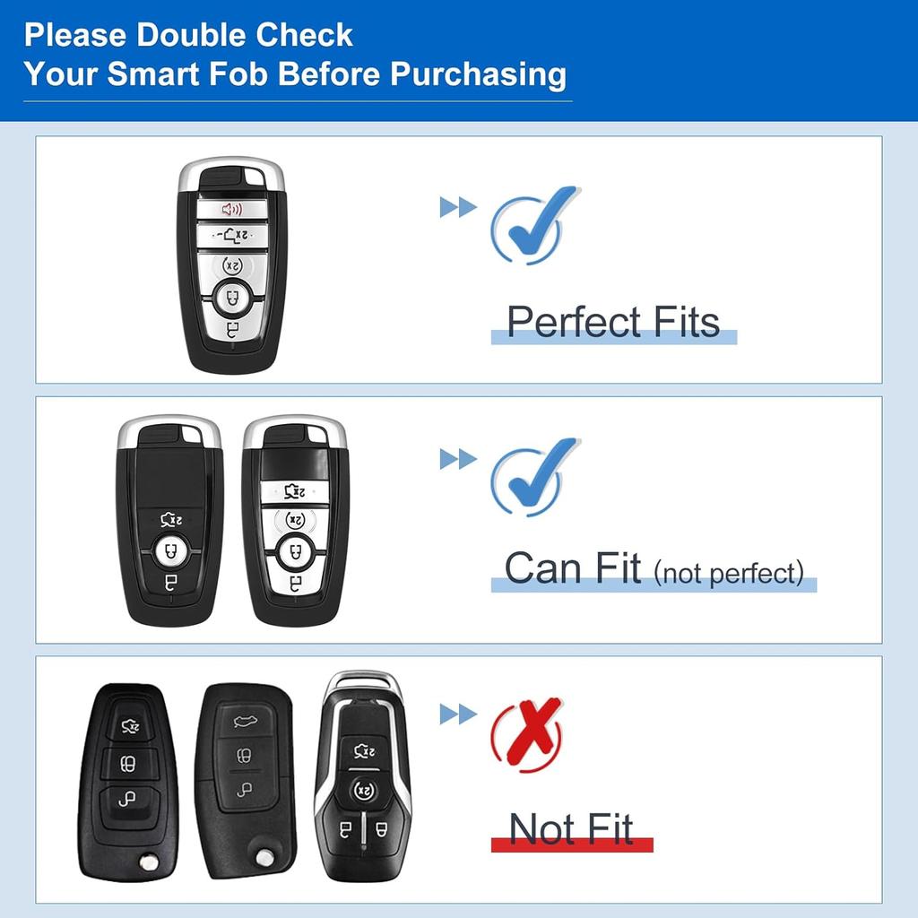 For Ford Key Fob Cover with Keychain Lanyard, Key Fob Case Protection for Ford Fusion Escape Expedition Explorer Edge Mustang Ranger 4 Button, Car