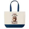 Tote Bag - PLANETEE - Eléonore - Motif Chouette - Coton 40x45 Cm - Grand Format Fond Bleu